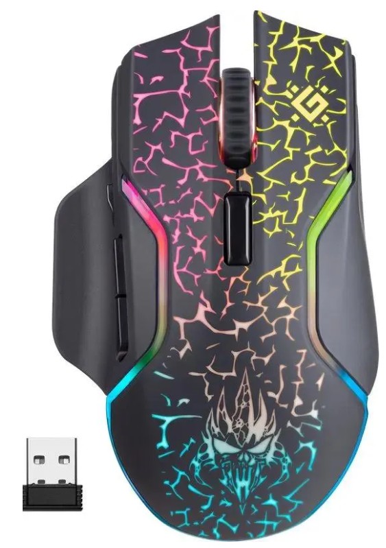 

Мышь Wireless Defender ONESHOT GM-067 52067 BLACK/RGB, ONESHOT GM-067