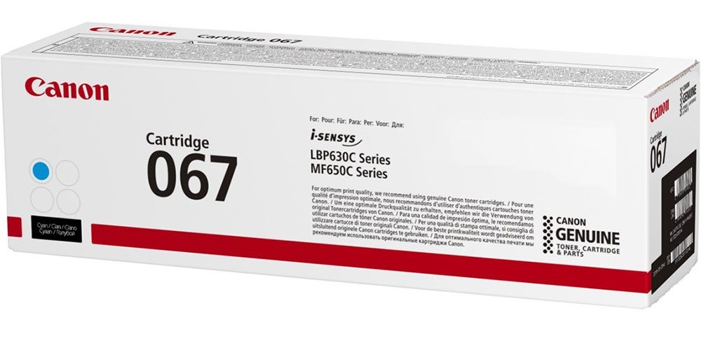 

Тонер-картридж Canon 067 C 5101C002 для i-SENSYS LBP631/633 и MF651/655/657 синий , 1250 стр., 067 C