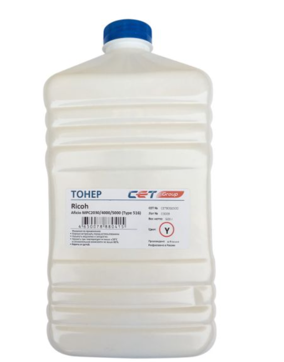 

Тонер CET CET8066500 Type 516 желтый бутылка 500гр. для принтера Ricoh Aficio MPC2030/4000/5000, CET8066500
