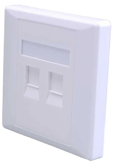 

Панель лицевая SUPRLAN 10-0334-1 со шторкой 80x80 2xKeystone ABS пластик белый, 10-0334-1