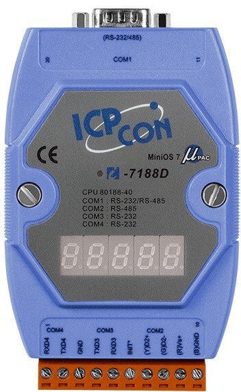

Контроллер ICP DAS I-7188D/DOS/512 CR Embedded Controller with seven segment Display, developing tool kit, Datalight’s ROM/DOS, I-7188D/DOS/512 CR