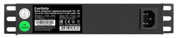 фото Блок розеток 10", 3 розетки Exegate ServerPro PDU-10H305 Al-3S-C14-SW в Перми