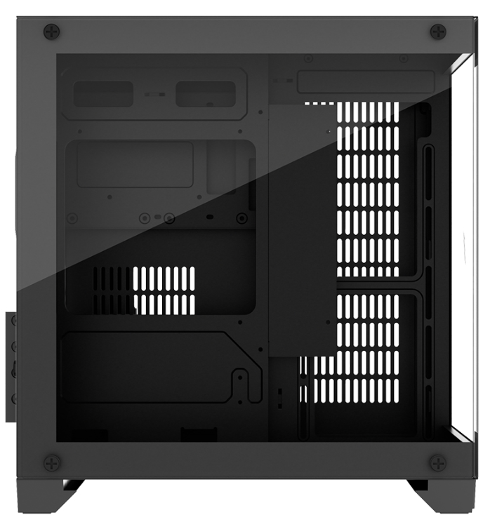 

Корпус mATX 1STPLAYER MEGAVIEW MV5-T MV5-TP-BK черный, без БП, боковая и передняя панель из закаленного стекла, 2*USB 3.0, audio, MEGAVIEW MV5-T