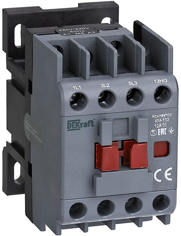 

Контактор DEKraft 22080DEK 12А 110В АС3 АС4 1НЗ КМ-102, 22080DEK