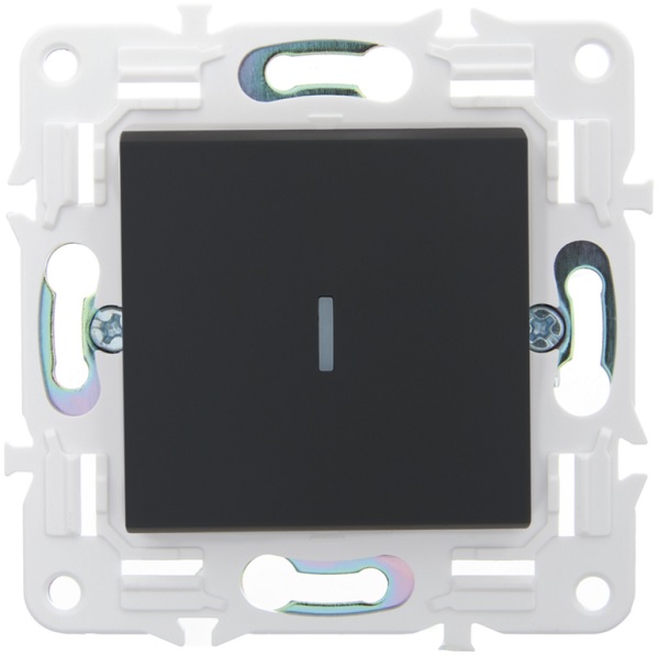 

Выключатель одноклавишный с подсветкой IEK SK-V10-1-10-K53 SKANDY 10А SK-V07G Графит, SK-V10-1-10-K53