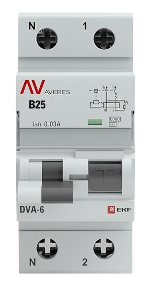 фото Автомат дифференциальный EKF rcbo6-1pn-25B-30-ac-av в Уфе
