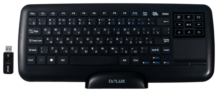 

Клавиатура Wireless Delux K2880 черная, Touch, зарядка от USB, K2880