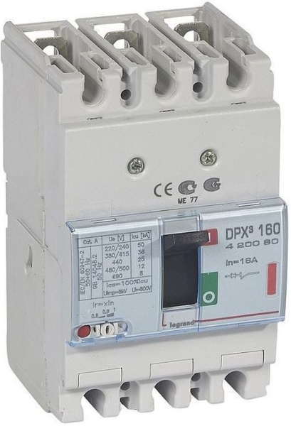 Изображение товара Автоматический выключатель Legrand 420080 на DIN-рейку, 3 полюса