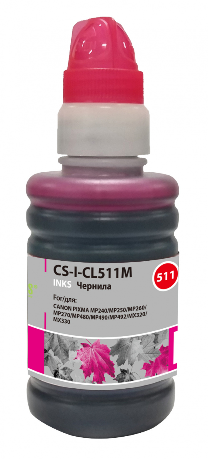 

Чернила для заправки Cactus CS-I-CL511M пурпурный (100мл) Canon PIXMA MP240/MP250/MP260/MP270/MP480, CS-I-CL511M