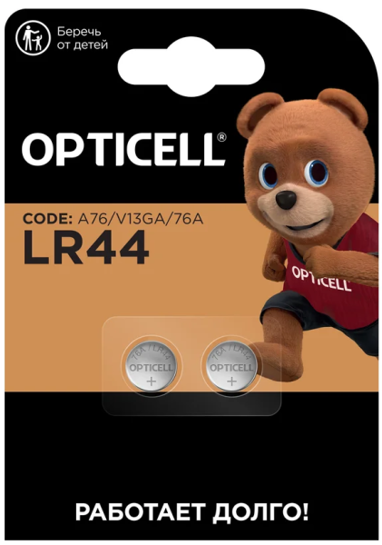 Изображение товара Батарейка OPTICELL 5060006 G13 LR44 LR1154 AG13 1.5V блистер 2 шт