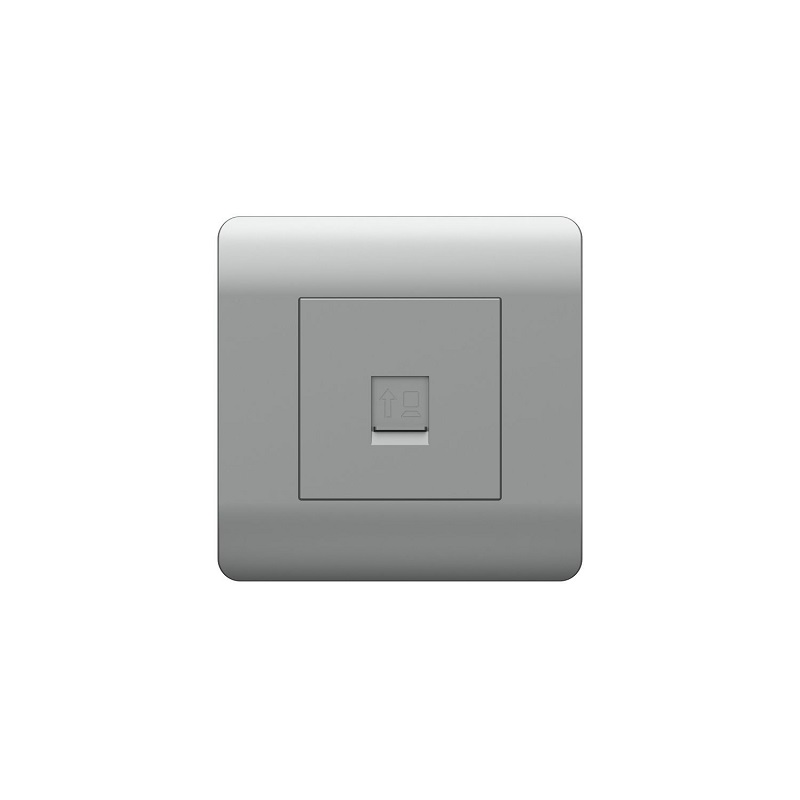 

Розетка компьютерная CHINT 431417 1-м NЕW3-E RJ45 серебр., 431417