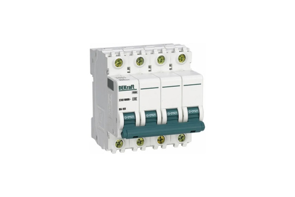 Изображение товара Автоматический выключатель DEKraft 11041DEK 4Р 10А IP20 для защиты электросетей