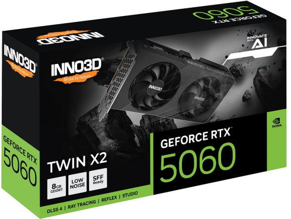 фото Видеокарта Inno3D GeForce RTX 5060 TWIN X2 (N50602-08D7-195071N) в Воронеже