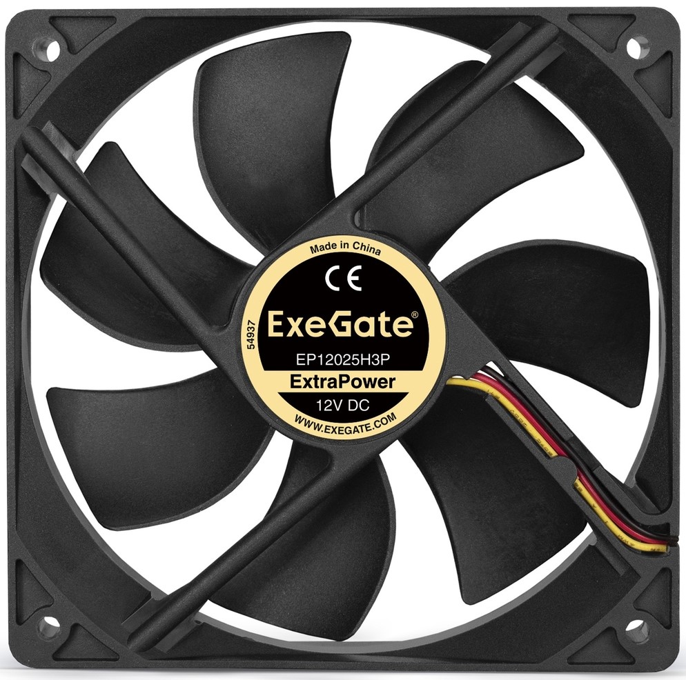 

Вентилятор для корпуса Exegate EX283387RUS 120x120x25mm, 1800rpm, 70,8CFM, 27dBA, 3-pin, EX283387RUS