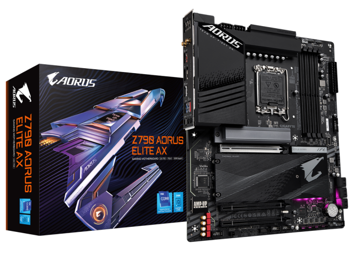

Материнская плата ATX GIGABYTE Z790 AORUS ELITE AX (LGA1700, Z790, 4*DDR5 (7600), 6*SATA 6G RAID, 4*M.2, 3*PCIE, 2.5Glan, WiFi, BT, HDMI, USB Type-C,, Z790 AORUS ELITE AX