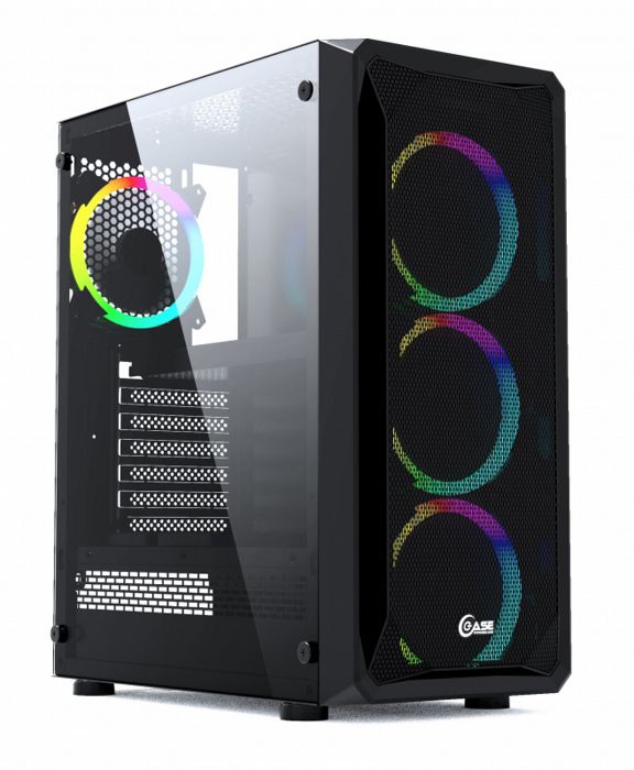 Корпус ATX Powercase Mistral Z4 Mesh LED CMIZB-L4 чёрный, без БП, с окном, USB 3.0, 2*USB 2.0, audio