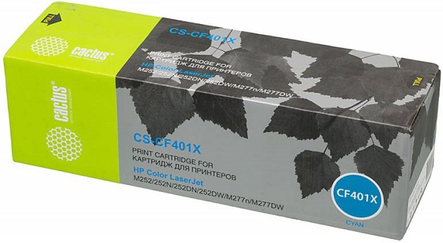 

Картридж Cactus CS-CF401X голубой для HP CLJ M252/252N/252DN/252DW/M277n/M277DW (2300стр.), CS-CF401X