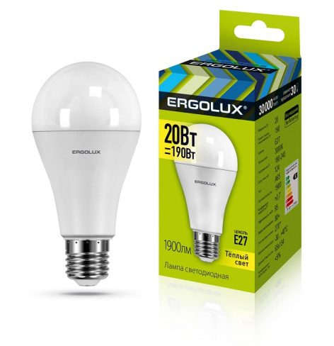 фото Лампа светодиодная ERGOLUX LED-A65-20W-E27-3K в Перми