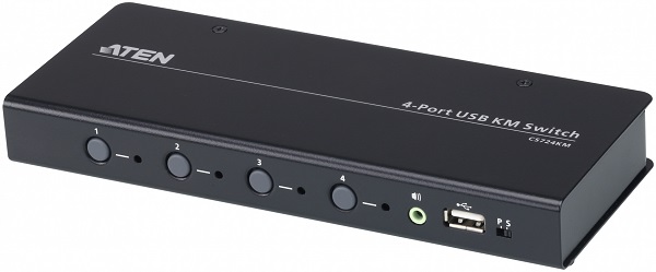 

Переключатель KVM Aten CS724KM-AT 4-портовый USB с функцией Boundless Switching, кабели включены, CS724KM-AT