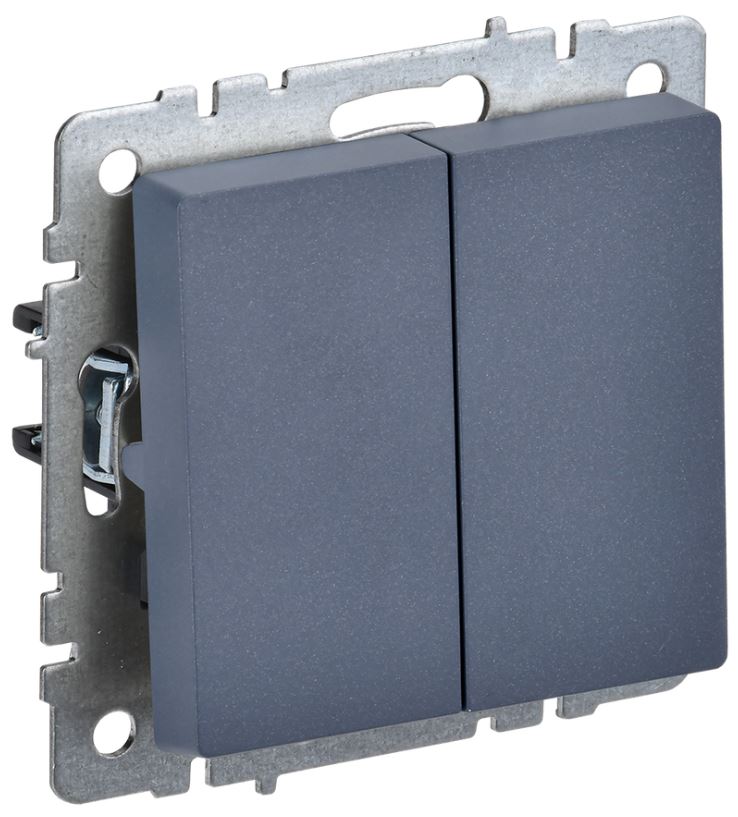 

Переключатель двухклавишный IEK BR-V22-0-10-K35 BRITE 10А ВС10-2-6-БрМ Маренго, BR-V22-0-10-K35