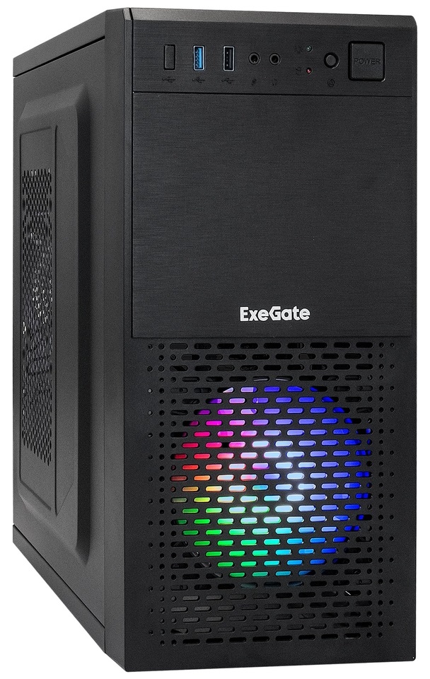 

Корпус mATX Exegate mEVO-7807-NPX450 EX292983RUS черный, 450W, USB2.0, 1*USB3.0, 120mm fan, с RGB подсветкой, mEVO-7807-NPX450