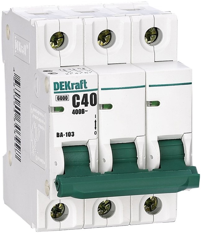 

Автоматический выключатель DEKraft 12088DEK ВА-103 3Р 10А (C) 6кА, 12088DEK