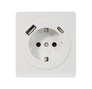 фото Розетка с заземлением с 2 USB KRANZ KR-78-0704-1