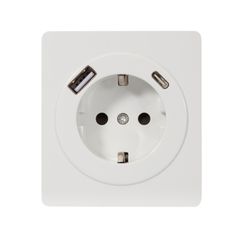 фото Розетка с заземлением с 2 USB  KRANZ KR-78-0704-1 в Уфе