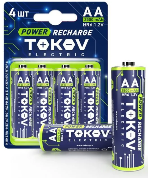 Изображение товара Аккумулятор TOKOV ELECTRIC TKE-NMA-HR6 B4 2500мАч Ni-MH