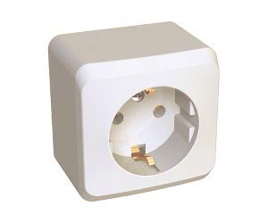 

Розетка Schneider Electric PA16-003B Этюд 1-ая с заземлением, без шторок, наружная, 16 А, 250 В, 3680 Вт, IP20, в сборе (белая), PA16-003B