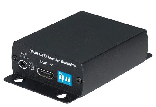 Передатчик SC&T HE01ST HDMI- сигнала по одному кабелю витой пары(не экранированной) до 45м, полоса 2,25Гб/сек(HDMI 1.3), индикация режимов работы, БП