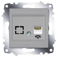 

Розетка ABB 619-011000-221 Cosmo информационная TF (RJ 11 + гнездо), 50В, IP20 (алюминий), 619-011000-221