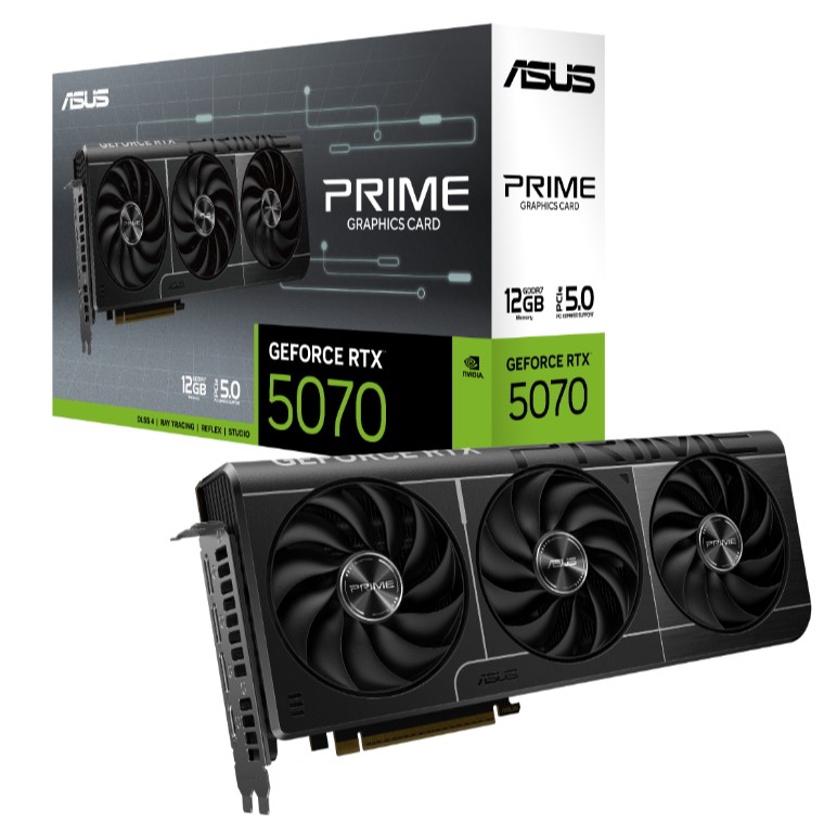 

Видеокарта PCI-E ASUS GeForce RTX 5070 PRIME (PRIME-RTX5070-12G) 90YV0M11-M0NA00 12GB GDDR7 192bit 5nm 2512/28000MHz HDMI 3*DP, GeForce RTX 5070 PRIME (PRIME-RTX5070-12G)