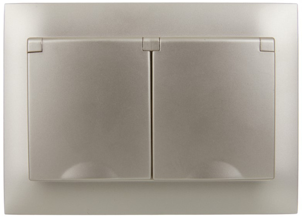 фото Розетка двухместная с заземлением в сборе IEK SK-R26-16-44-K37-F в Казани