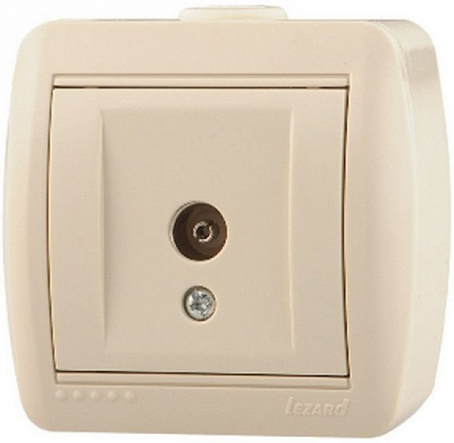 

Розетка Lezard 710-0300-130 Nata телевизионная оконечная TV ОП 16А IP20 крем., 710-0300-130