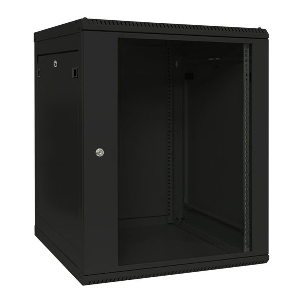 

Шкаф настенный 19", 15U EKF TRP-WLL-1566-40B TERACOM PRO 600х600 мм дверь стеклянная с замком-ручкой чёрный, TRP-WLL-1566-40B