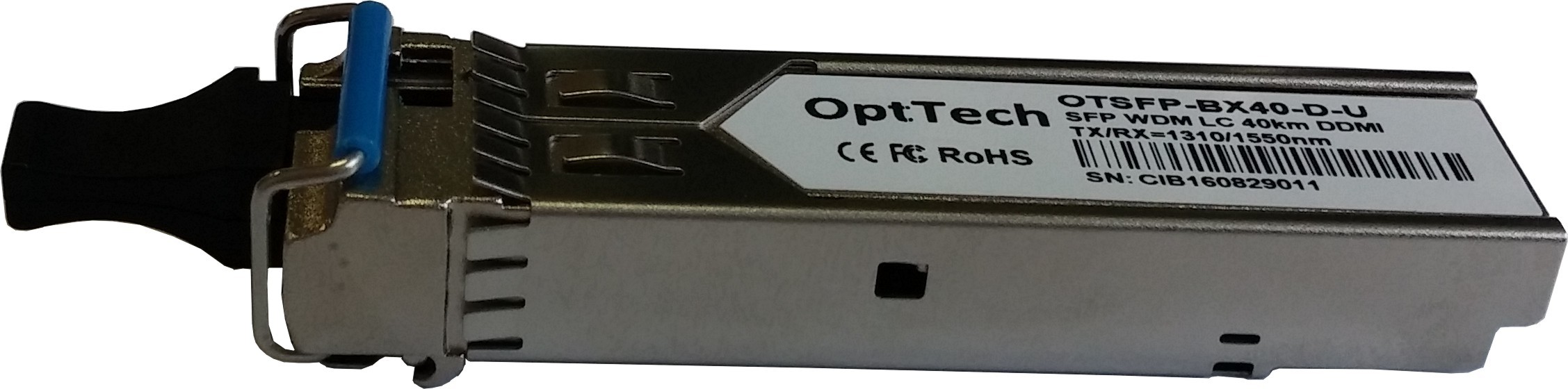 

Модуль SFP OptTech OTSFP-BX40-D-U WDM, TX/RX=1310/1550nm, LC, 40km, DDMI, OTSFP-BX40-D-U