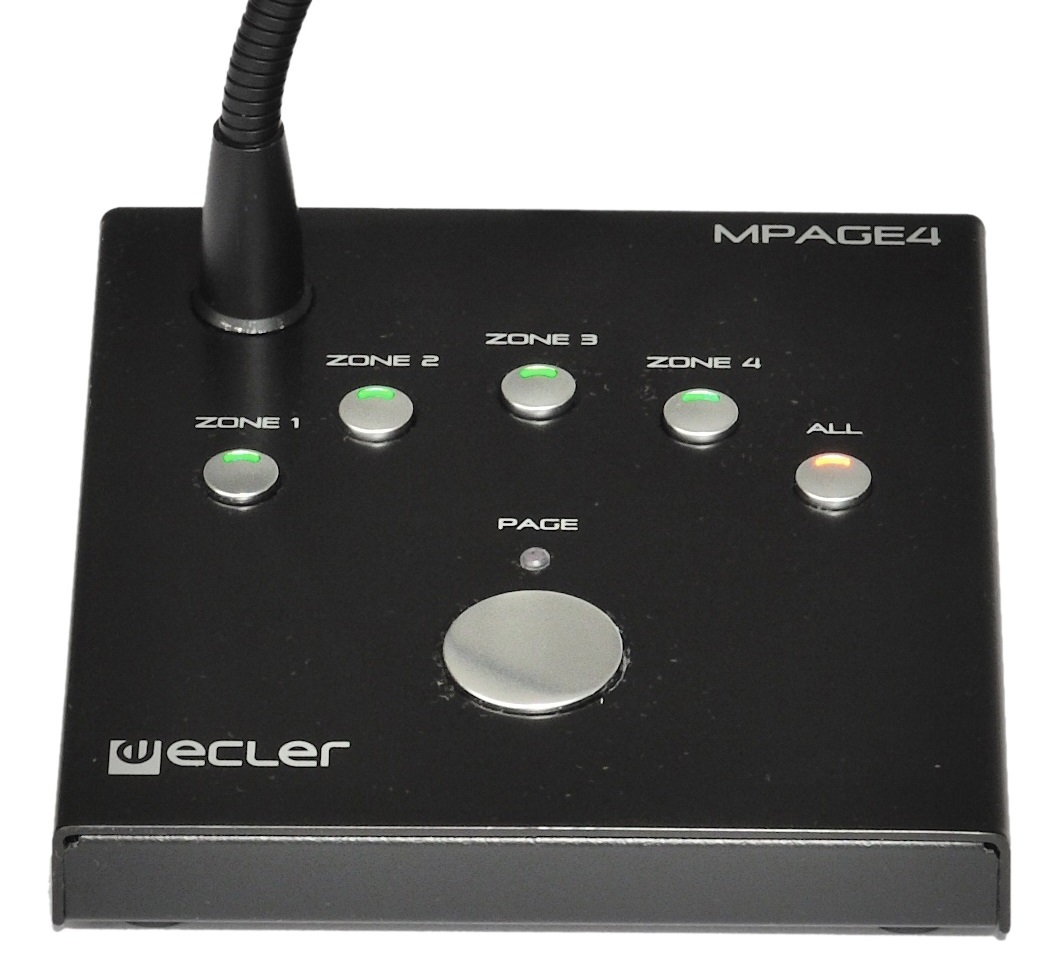 

Микрофон Ecler MPAGE4 цифровой пейджинговый на 4 зоны для серии DAM614, MPAGE4