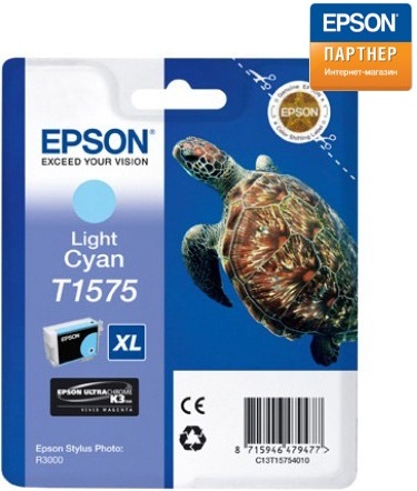 

Картридж Epson C13T15754010 для принтера Stylus Photo R3000 светло-голубой, C13T15754010