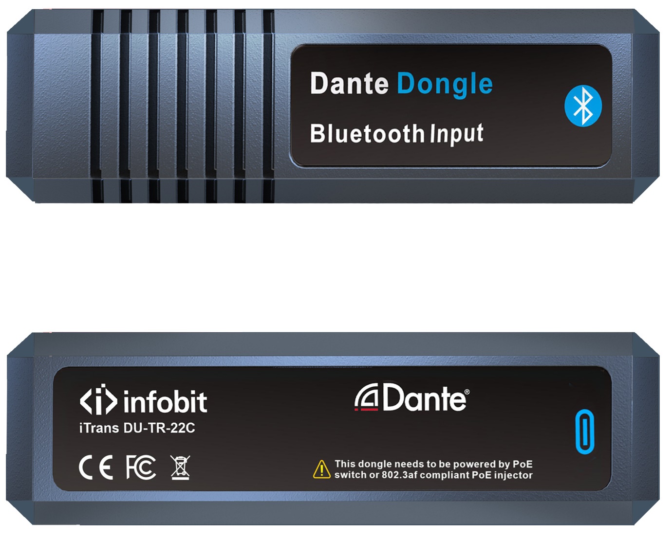 

Конвертер Infobit iTrans DB-TR-22 (приемник/передатчик) аудиоинтерфейс Dante - Bluetooth 5.0 (2X2), Питание PoE, iTrans DB-TR-22