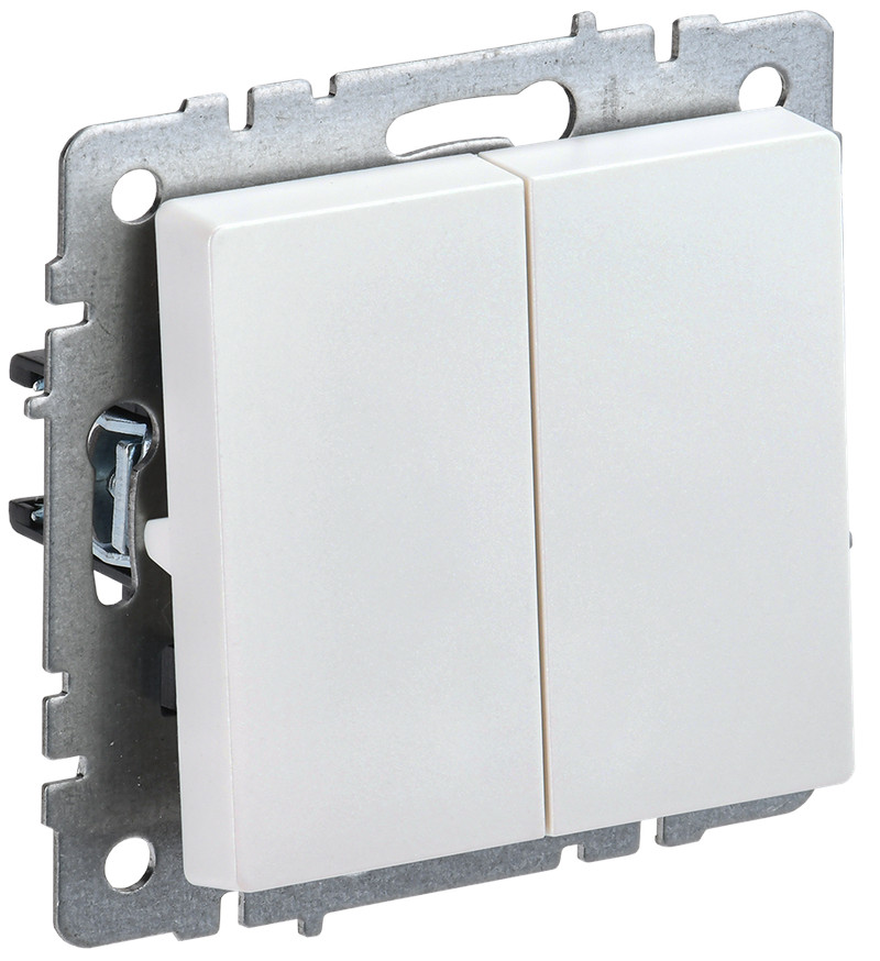 

Переключатель двухклавишный IEK BR-V22-0-10-K36 BRITE 10А ВС10-2-6-БрЖ Жемчужный, BR-V22-0-10-K36