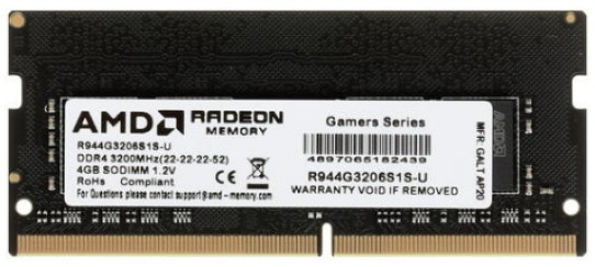 фото Модуль памяти SODIMM DDR4 4GB AMD R944G3206S1S-U в Уфе