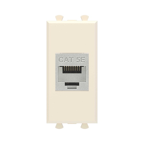 

Розетка компьютерная DKC 4405761 RJ-45 без шторки модульная, кат.5е экранированная, "Ванильная дымка", 1 модуль, "Avanti", 4405761