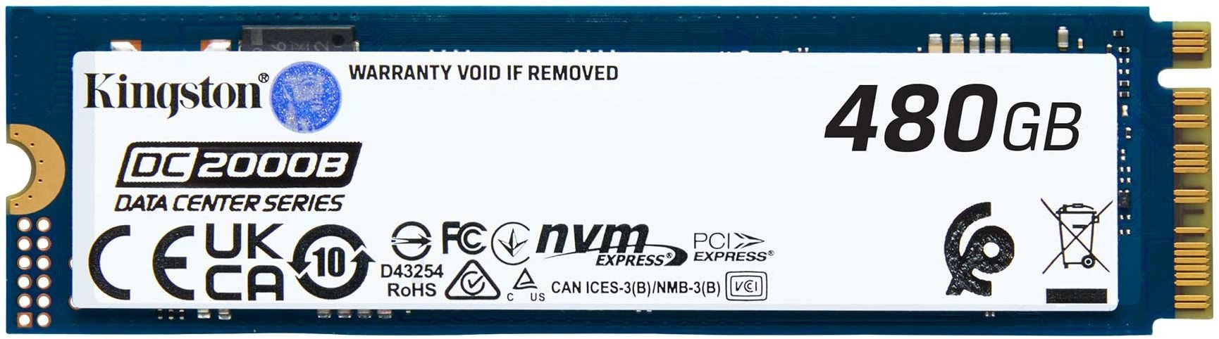 

Накопитель SSD M.2 2280 Kingston DC2000B 480GB, 7000/800MB/s, 530K/32K IOPS, TBW 350, MTBF 2M, DC2000B