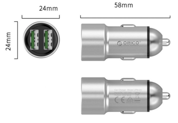 фото Зарядное устройство автомобильное Orico ORICO-UPM-2U-GY-BP в Казани