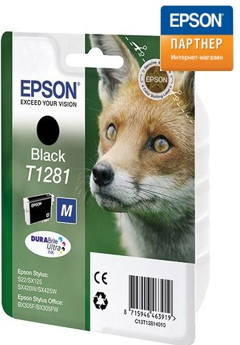 Изображение товара Черный струйный картридж Epson C13T12814012 для Epson S22 SX125 SX130 SX230 SX235W SX420W SX425W SX