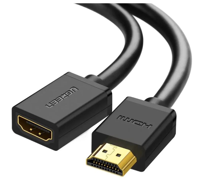 

Кабель интерфейсный UGREEN HD107 HDMI Male to Female в оплетке, длина 3м, цвет: черный, HD107