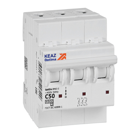 Изображение товара Автоматический выключатель КЭАЗ 326817 3-полюсный для бытовых и промышленных сетей