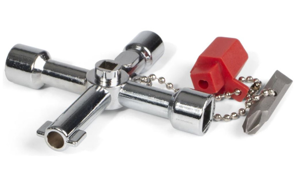 Изображение товара Ключ для электрошкафов КВТ 78068 с пятью профилями компактный и надежный инструмент