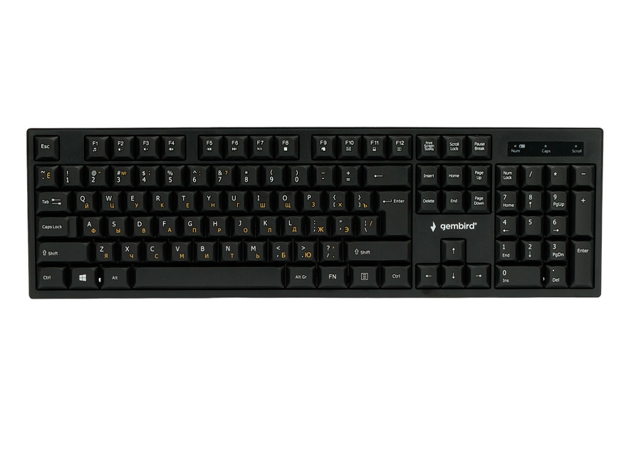 

Клавиатура и мышь Wireless Gembird KBS-6000 черный, 2.4ГГц, 1600 DPI, мини-приемник-USB, KBS-6000